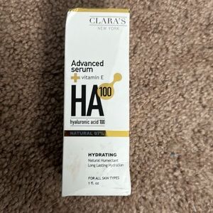 BRAND NEW IN BOX. hyalironic acid 100 advanced vitamin e serum Clara’s